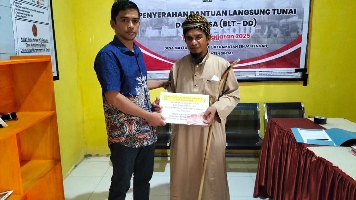 BLT-DD 2025, Kembali Disalurkan Di Desa Mattunreng Tellue