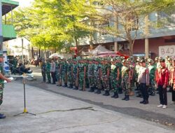 Kapolres Wajo Apresiasi Kerja Bakti TNI Bersama Warga Di Pasar Mini Sengkang