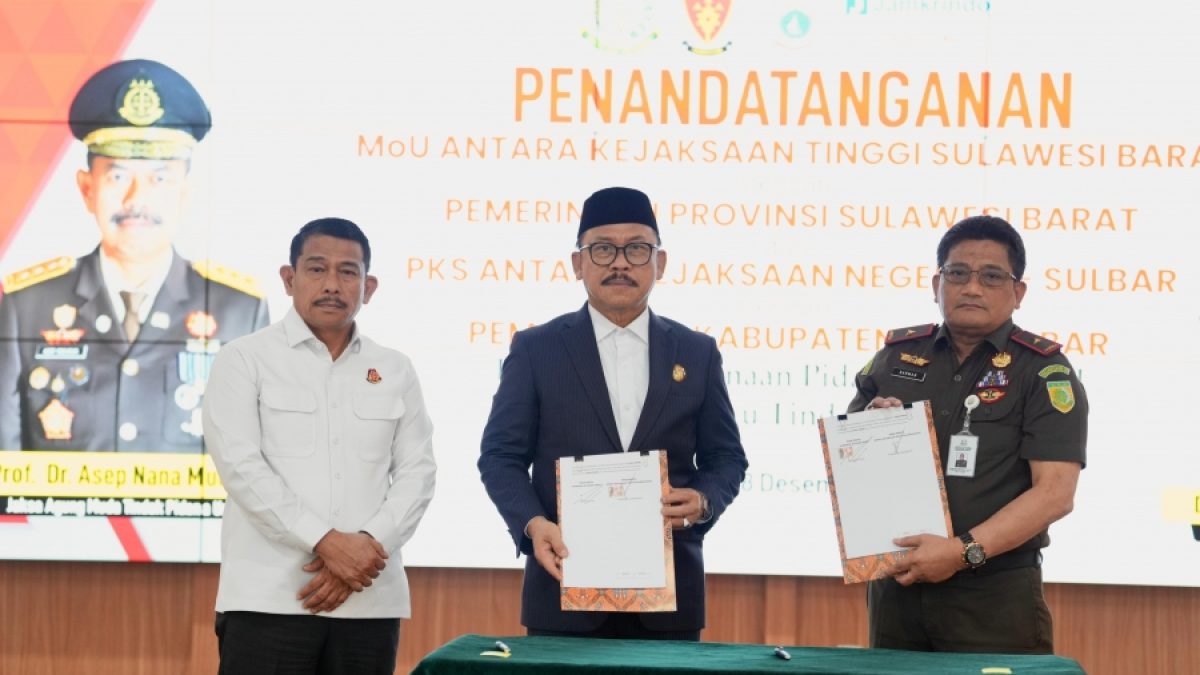Pemprov.Sulbar Teken MoU Dengan Kejati Sulbar, Terkait Pidana Kerja Sosial Bagi Pelaku Tindak Pidana