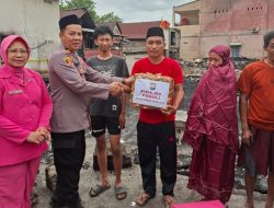 Polsek Pammana Dan Bhayangkari Salurkan Bantuan Kepada Korban Kebakaran